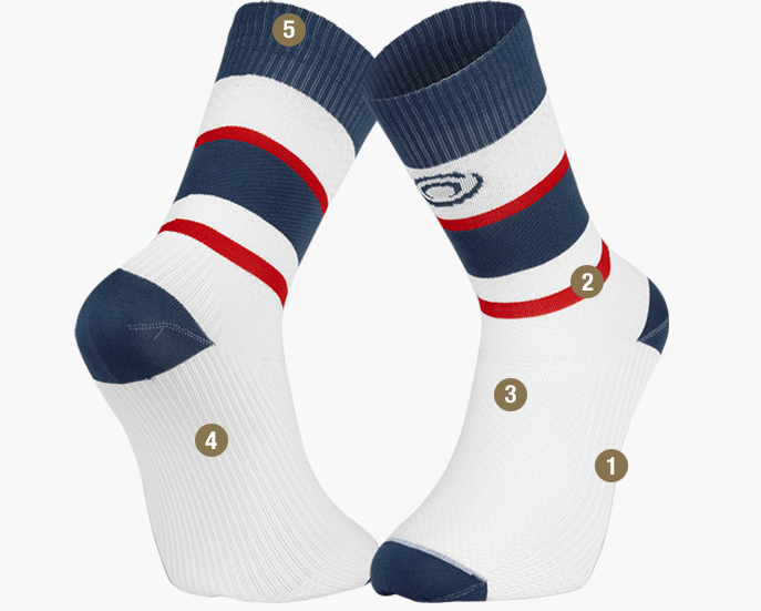 Light RUN high Ibiza socks Blue/Red